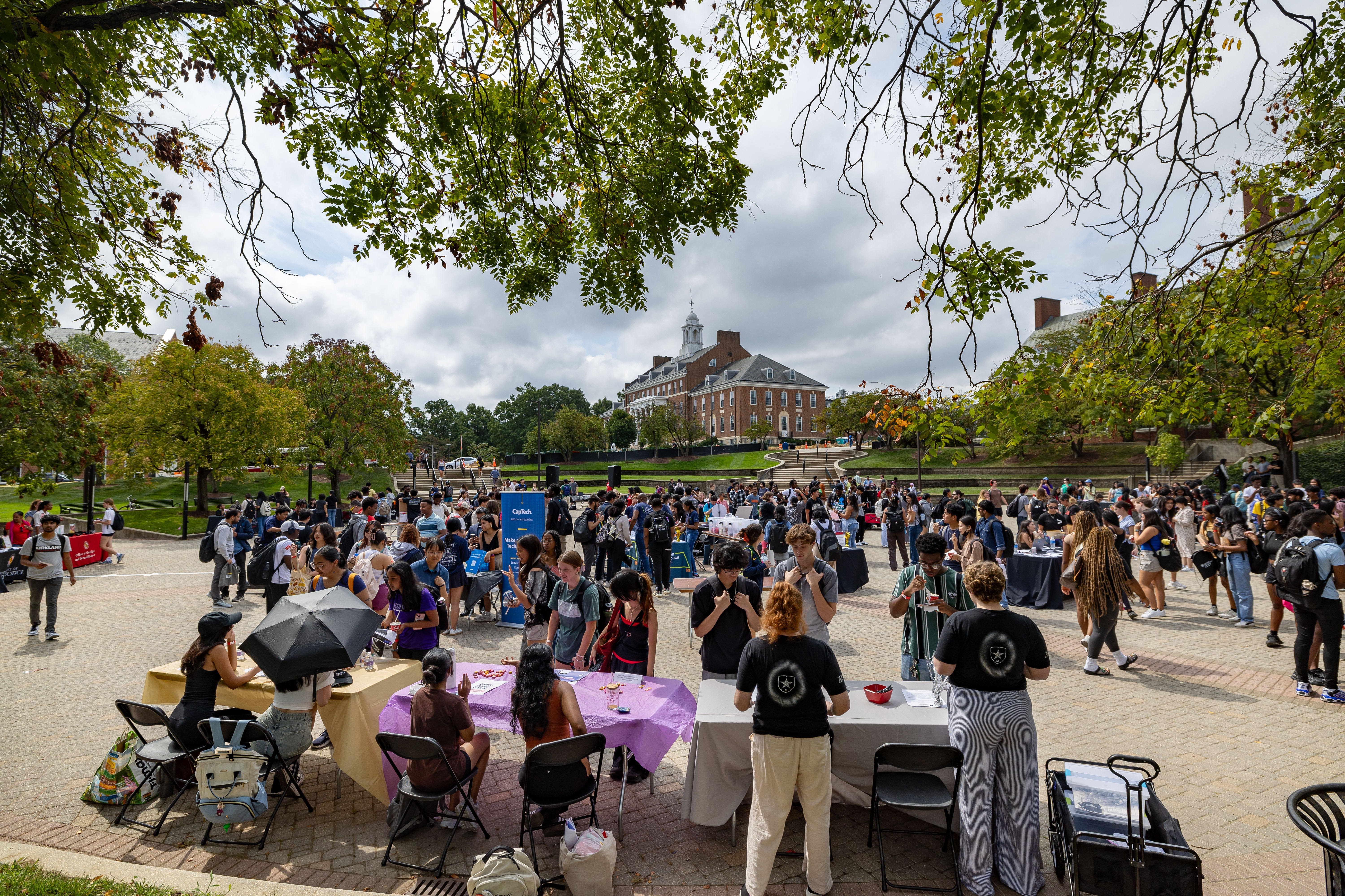 Students gathered in Hornbake Plaza