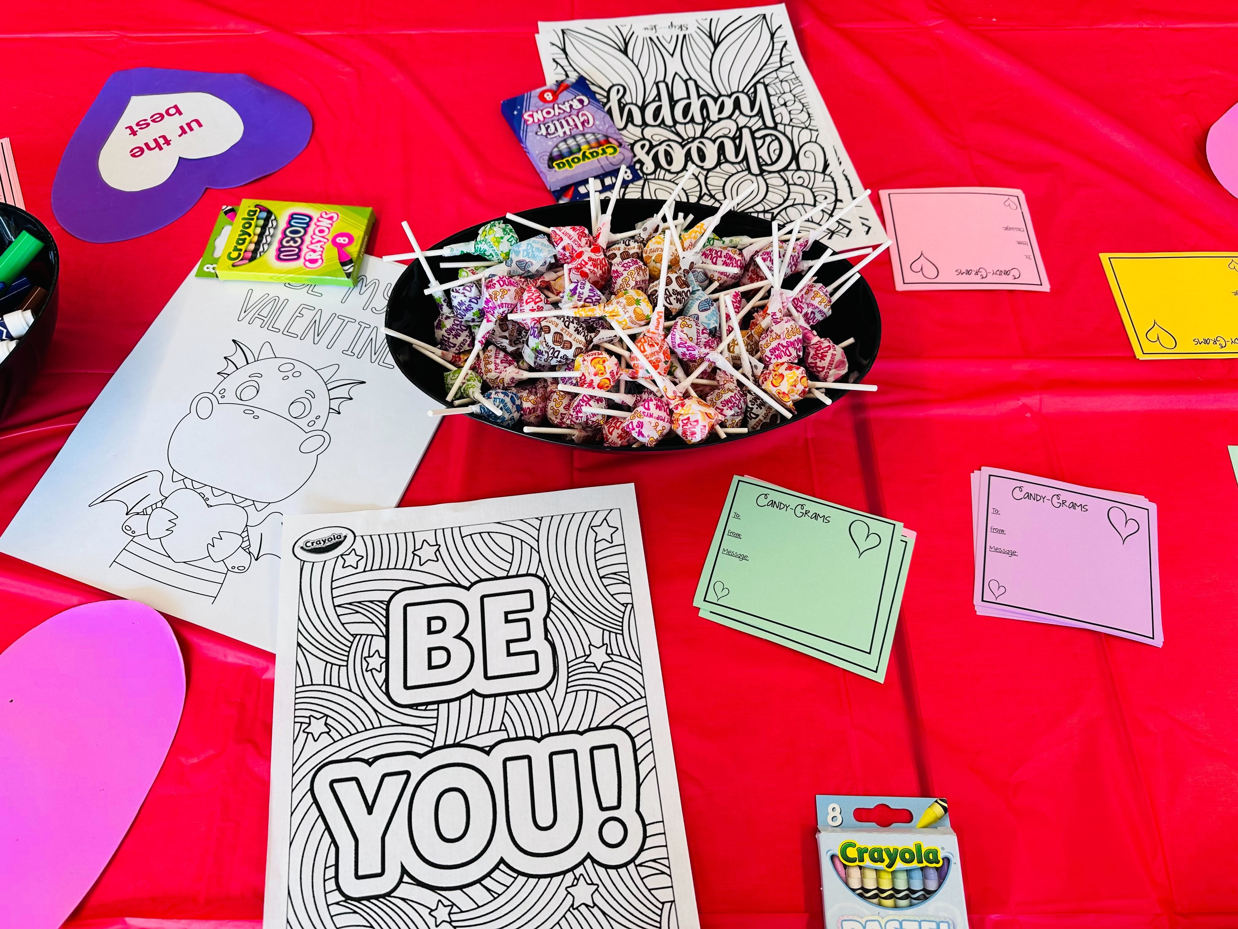 Crafts and lollipops at Computing Catalyst Valentine's Social