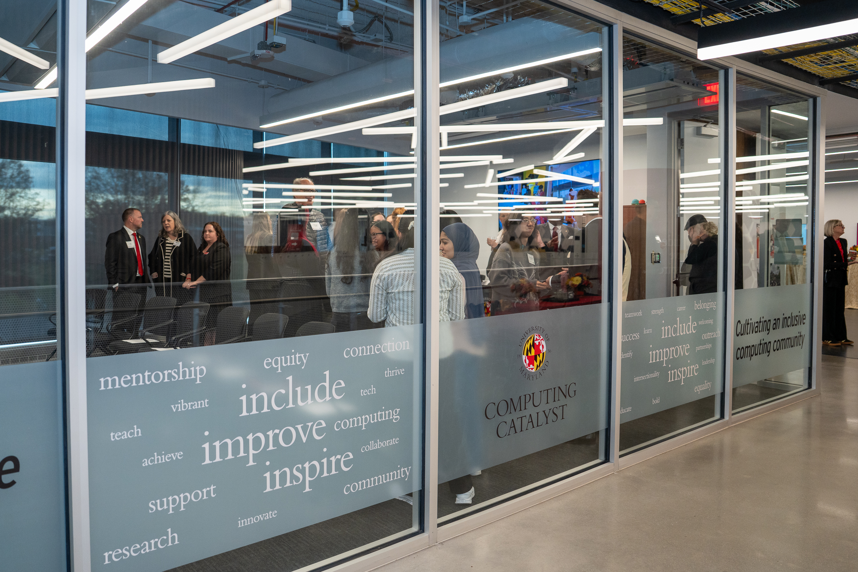 Windows outside of the Dr. Jan Plane Student Lounge