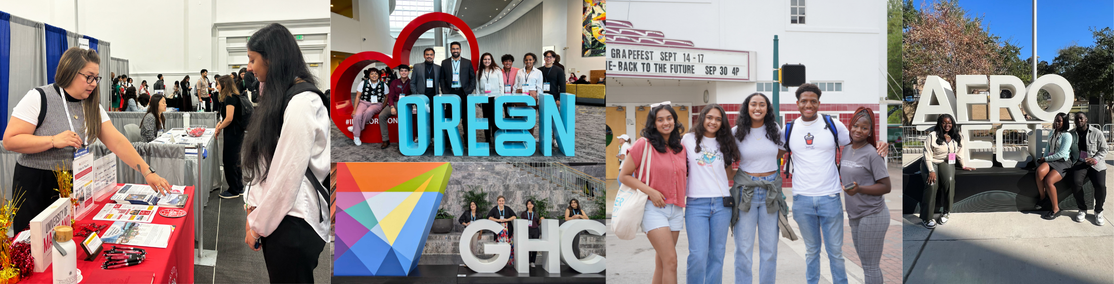 Collage of images from conferences