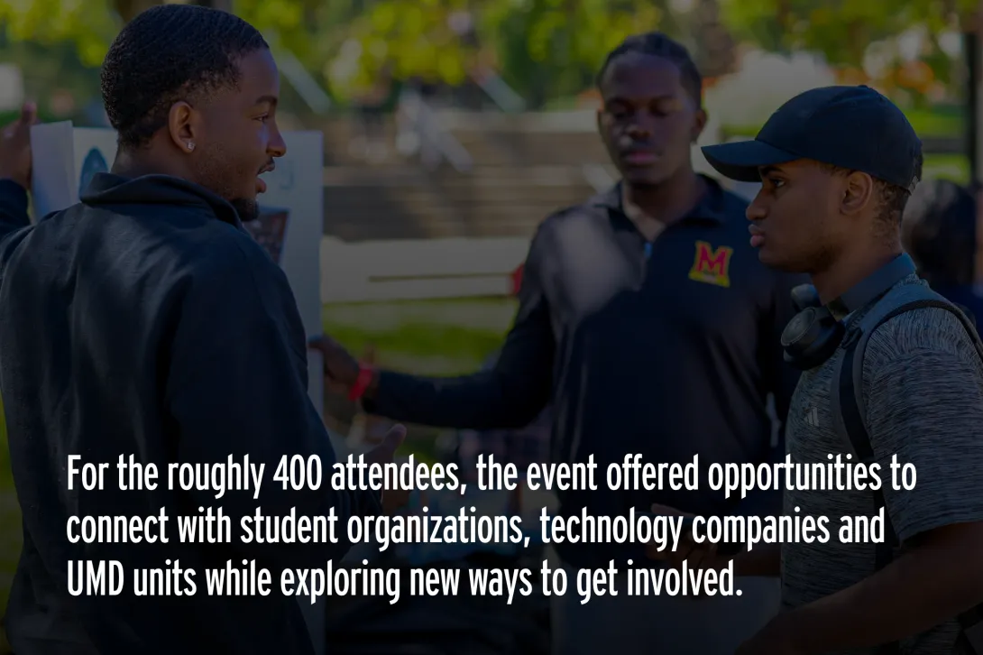 Students talk with one another during the event.